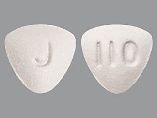 This is a Tablet imprinted with J on the front, 110 on the back.