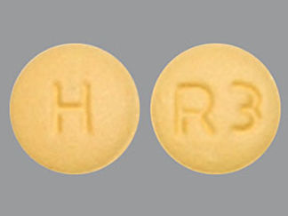 This is a Tablet imprinted with H on the front, R3 on the back.