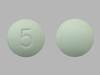 This is a Tablet imprinted with 5 on the front, nothing on the back.