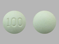 This is a Tablet imprinted with 100 on the front, nothing on the back.