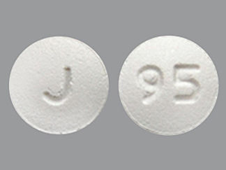 This is a Tablet imprinted with J on the front, 95 on the back.