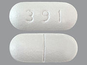Oxaprozin: Esto es un Tableta imprimido con 391 en la parte delantera, nada en la parte posterior, y es fabricado por None.