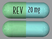 Revlimid: This is a Capsule imprinted with REV on the front, 20 mg on the back.