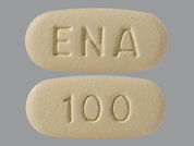 Idhifa: Esto es un Tableta imprimido con ENA en la parte delantera, 100 en la parte posterior, y es fabricado por None.