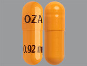 Zeposia: Esto es un Cápsula imprimido con OZA en la parte delantera, 0.92 mg en la parte posterior, y es fabricado por None.