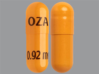 This is a Capsule imprinted with OZA on the front, 0.92 mg on the back.