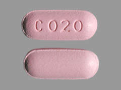 This is a light pink oblong Tablet imprinted with C020 on the front, nothing on the back, and is manufactured by METHOD PHARMACE.