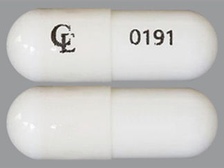 This is a Capsule imprinted with CE on the front, 0191 on the back.