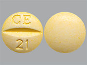 Folic Acid: This is a Tablet imprinted with CE  21 on the front, nothing on the back.