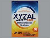 Xyzal: This is a white oval Tablet imprinted with X X on the front, nothing on the back, and is manufactured by CHATTEM CONS PR.