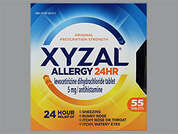 Xyzal: This is a white oval Tablet imprinted with X X on the front, nothing on the back, and is manufactured by CHATTEM CONS PR.