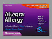 Allegra Allergy: Esto es un Tableta imprimido con e en la parte delantera, 018 en la parte posterior, y es fabricado por None.
