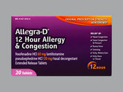 Allegra-D Otc: This is a Tablet Er 12 Hr imprinted with 06/012D on the front, nothing on the back.