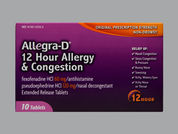 Allegra-D Otc: Esto es un Tableta Er 12 Hr imprimido con 06/012D en la parte delantera, nada en la parte posterior, y es fabricado por None.