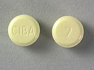 This is a Tablet imprinted with CIBA on the front, 7 on the back.