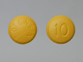 This is a Tablet imprinted with LOTENSIN on the front, 10 on the back.