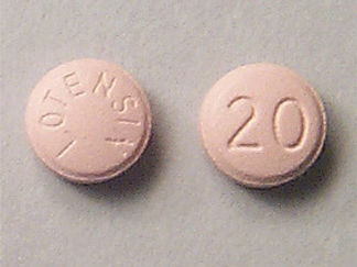 This is a Tablet imprinted with LOTENSIN on the front, 20 on the back.