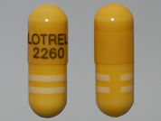 Lotrel: This is a Capsule imprinted with LOTREL  2260 on the front, nothing on the back.