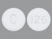 Amlodipine Besylate: Esto es un Tableta blanco redondo imprimido con 126 en la parte delantera, C en la parte posterior, y es fabricado por CIPLA USA, INC..
