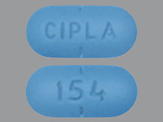 Esto es un Tableta imprimido con CIPLA en la parte delantera, 154 en la parte posterior, y es fabricado por None.