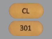 Efavirenz: This is a Tablet imprinted with CL on the front, 301 on the back.