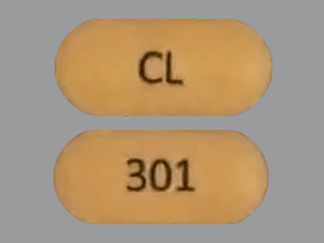 This is a Tablet imprinted with CL on the front, 301 on the back.