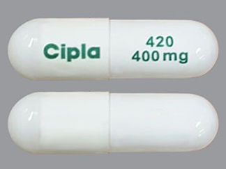 This is a Capsule imprinted with Cipla on the front, 420  400 mg on the back.