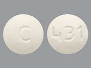 Darifenacin Er: This is a white round Tablet Er 24 Hr imprinted with C on the front, 431 on the back, and is manufactured by CIPLA USA, INC..