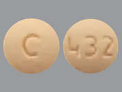 Darifenacin Er: This is a light peach round Tablet Er 24 Hr imprinted with C on the front, 432 on the back, and is manufactured by CIPLA USA, INC..