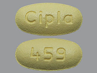 This is a Tablet imprinted with Cipla on the front, 459 on the back.