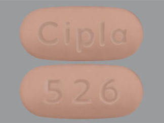 This is a Tablet imprinted with Cipla on the front, 526 on the back.