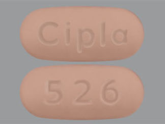 Esto es un Tableta imprimido con Cipla en la parte delantera, 526 en la parte posterior, y es fabricado por None.