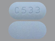 Tenofovir Disoproxil Fumarate: This is a Tablet imprinted with C533 on the front, nothing on the back.