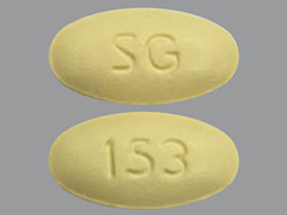 This is a Tablet imprinted with SG on the front, 153 on the back.