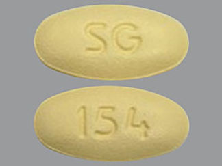 This is a Tablet imprinted with SG on the front, 154 on the back.