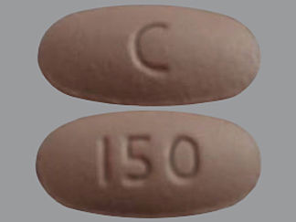 This is a Tablet imprinted with C on the front, 150 on the back.