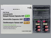 Lansoprazol-Amoxicil-Clarithro: Esto es un Paquete De Combinación multicolor (4) multi-(2) imprimido con NATCO or A45 or D en la parte delantera, 30 or 63 en la parte posterior, y es fabricado por RISING PHARM.