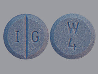 This is a Tablet imprinted with I G on the front, W  4 on the back.