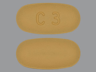 This is a Tablet imprinted with C3 on the front, nothing on the back.