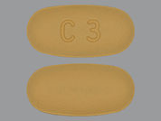 Rubraca: This is a Tablet imprinted with C3 on the front, nothing on the back.