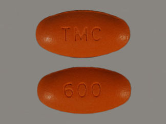 This is a Tablet imprinted with 600 on the front, TMC on the back.