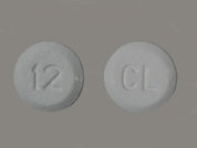 Hyoscyamine Sulfate: This is a Tablet Disintegrating imprinted with CL on the front, 12 on the back.