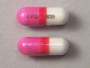 Banophen: This is a Capsule imprinted with CPC on the front, 835 on the back.