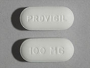 Provigil: This is a Tablet imprinted with PROVIGIL on the front, 100 MG on the back.