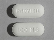 Provigil: Esto es un Tableta imprimido con PROVIGIL en la parte delantera, 100 MG en la parte posterior, y es fabricado por None.