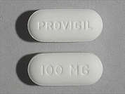 Provigil: This is a white oblong Tablet imprinted with PROVIGIL on the front, 100 MG on the back, and is manufactured by APOTEX CORP.