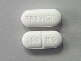 This is a Tablet imprinted with PROVIGIL on the front, 200 MG on the back.