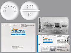 This is a white round Tablet imprinted with CATALYST on the front, 211  10 on the back, and is manufactured by CATALYST PHARMA.