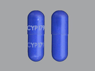 This is a Capsule imprinted with CYP 179 on the front, CYP 179 on the back.