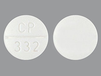 This is a Tablet imprinted with CP  332 on the front, nothing on the back.